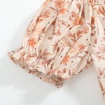 Brown Floral Smocked Bishop Dress - Lil Cactus