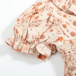 Brown Floral Smocked Dress and Bloomer Set - Lil Cactus