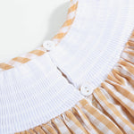 Brown Gingham Football Smocked Bishop Dress - Lil Cactus