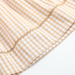 Brown Gingham Football Smocked Bishop Dress - Lil Cactus