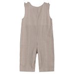 Brown Gingham Pumpkin and Corn Tractor Smocked Overalls - Lil Cactus