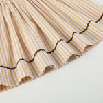 Brown Gingham Turkey Smocked Bishop Dress - Lil Cactus