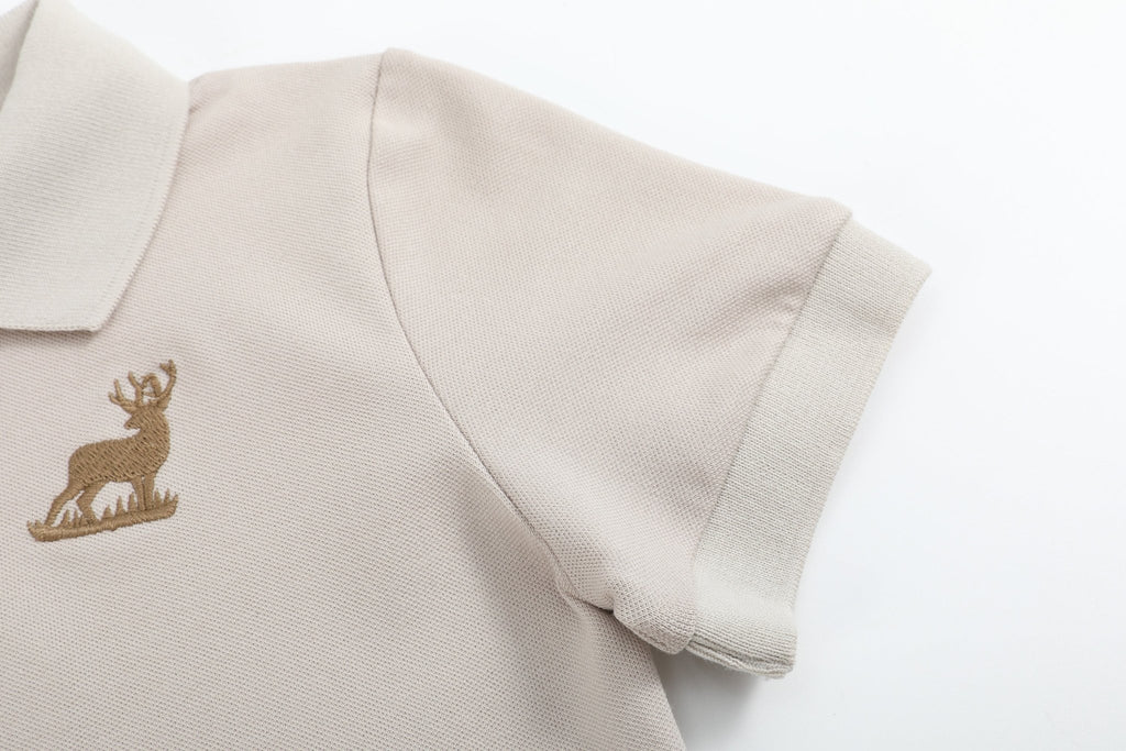 Brown Mule Deer Polo Shirt - Lil Cactus