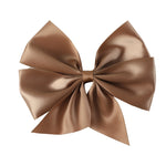 Brown Satin Bow Hair Clip - Lil Cactus