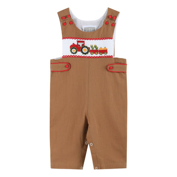 Brown Tractor Harvest Smocked Jon Jons - Lil Cactus