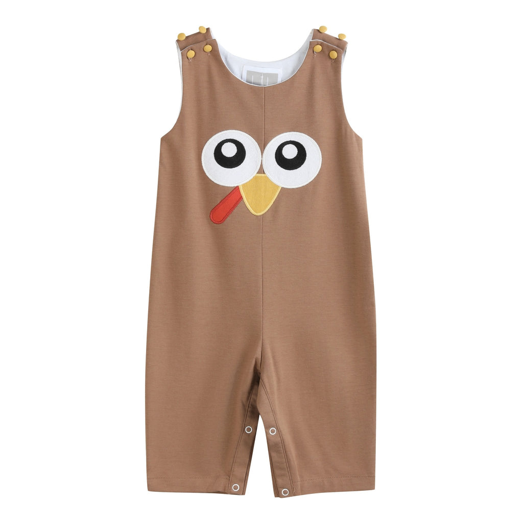 Brown Turkey Face Overalls - Lil Cactus