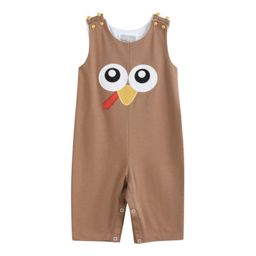 Brown Turkey Face Overalls - Lil Cactus