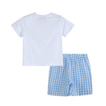 Bunny Family Smocked Tee and Blue Gingham Shorts Set - Lil Cactus