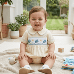 Buttercream Yellow Whale Smocked Collared Romper - Lil Cactus
