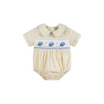 Buttercream Yellow Whale Smocked Collared Romper - Lil Cactus
