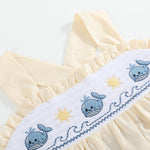 Buttercream Yellow Whale Smocked Dress - Lil Cactus
