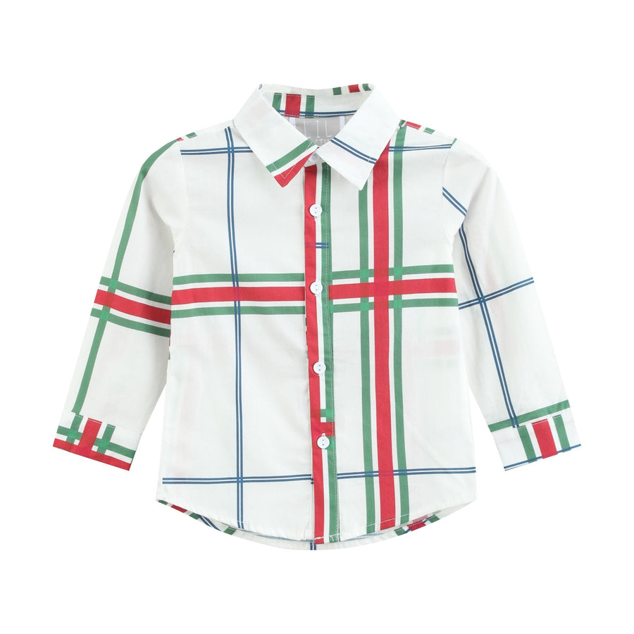Christmas Plaid Dress Shirt - Lil Cactus