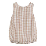 Classic Brown Gingham Bubble Romper - Lil Cactus