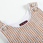 Classic Brown Gingham Bubble Romper - Lil Cactus