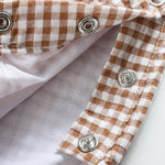 Classic Brown Gingham Bubble Romper - Lil Cactus