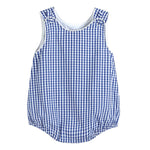 Classic Dark Blue Gingham Bubble Romper - Lil Cactus