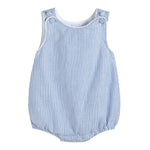 Classic Dark Blue Seersucker Bubble Romper - Lil Cactus