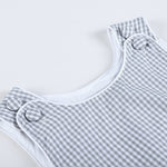 Classic Gray Gingham Bubble Romper - Lil Cactus