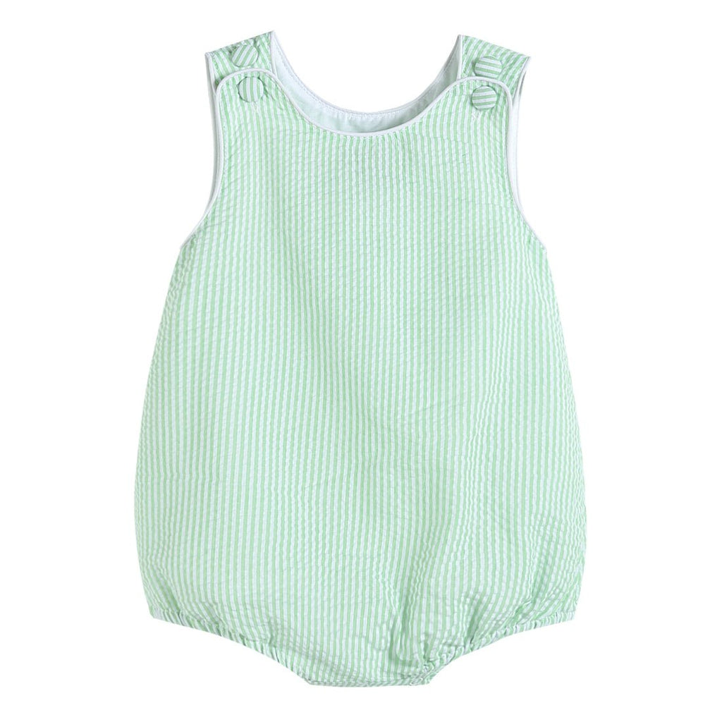 Classic Green Seersucker Bubble Romper - Lil Cactus