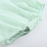 Classic Green Seersucker Bubble Romper - Lil Cactus