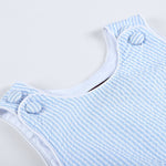 Classic Light Blue Seersucker Bubble Romper - Lil Cactus