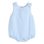 Classic Light Blue Seersucker Bubble Romper - Lil Cactus