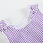 Classic Purple Gingham Bubble Romper - Lil Cactus
