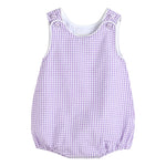 Classic Purple Gingham Bubble Romper - Lil Cactus