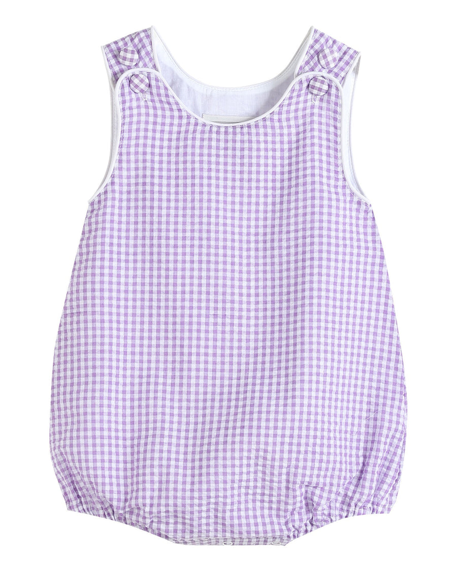 Classic Purple Gingham Bubble Romper - Lil Cactus