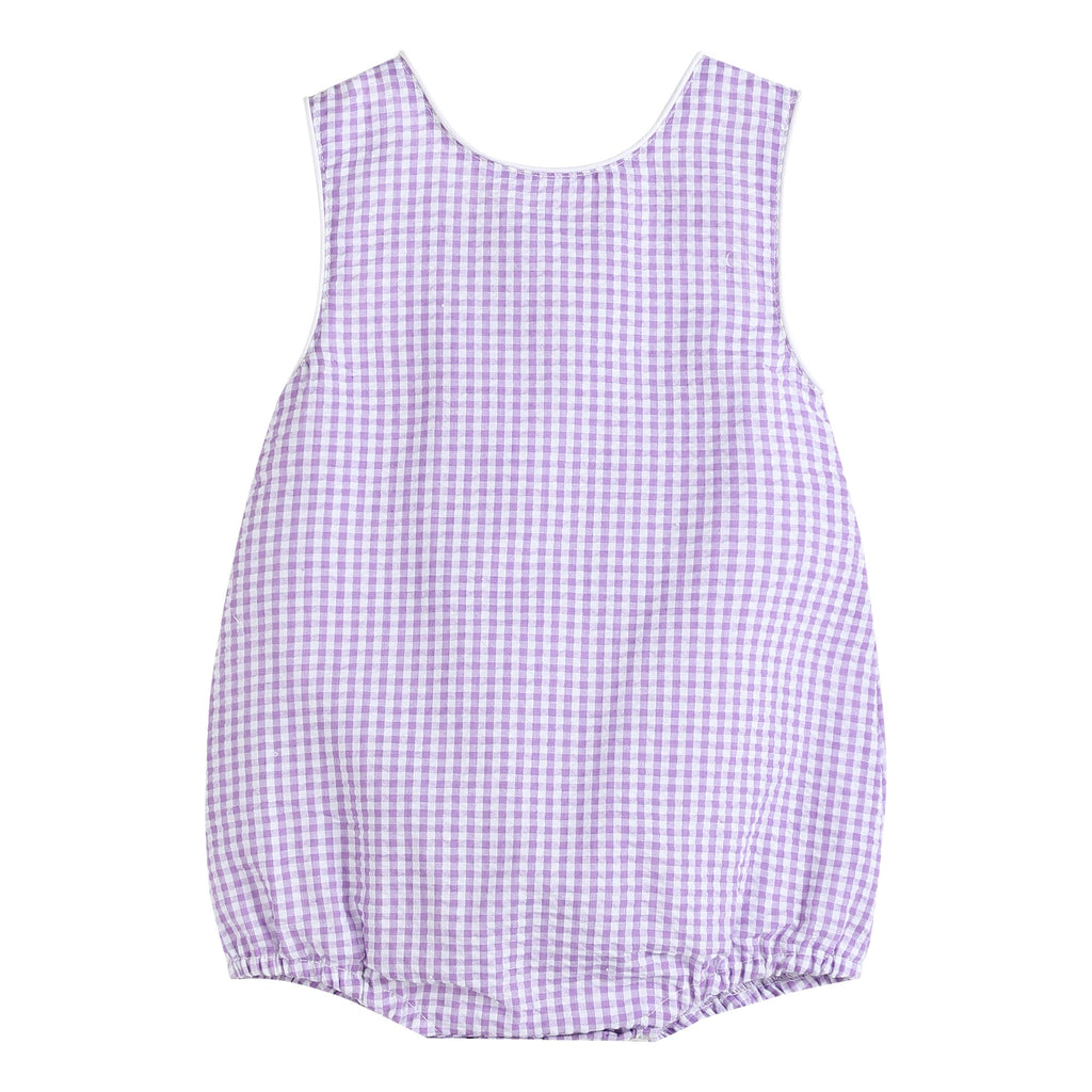 Classic Purple Gingham Bubble Romper - Lil Cactus