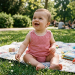 Classic Red Seersucker Bubble Romper - Lil Cactus
