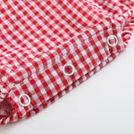 Classic Red Seersucker Bubble Romper - Lil Cactus