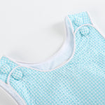 Classic Turquoise Seersucker Bubble Romper - Lil Cactus