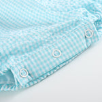 Classic Turquoise Seersucker Bubble Romper - Lil Cactus