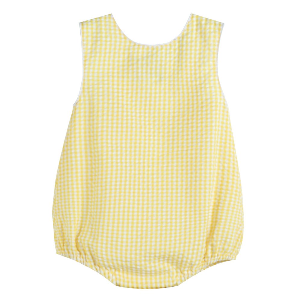 Classic Yellow Gingham Bubble Romper - Lil Cactus