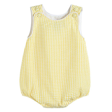 Classic Yellow Gingham Bubble Romper - Lil Cactus