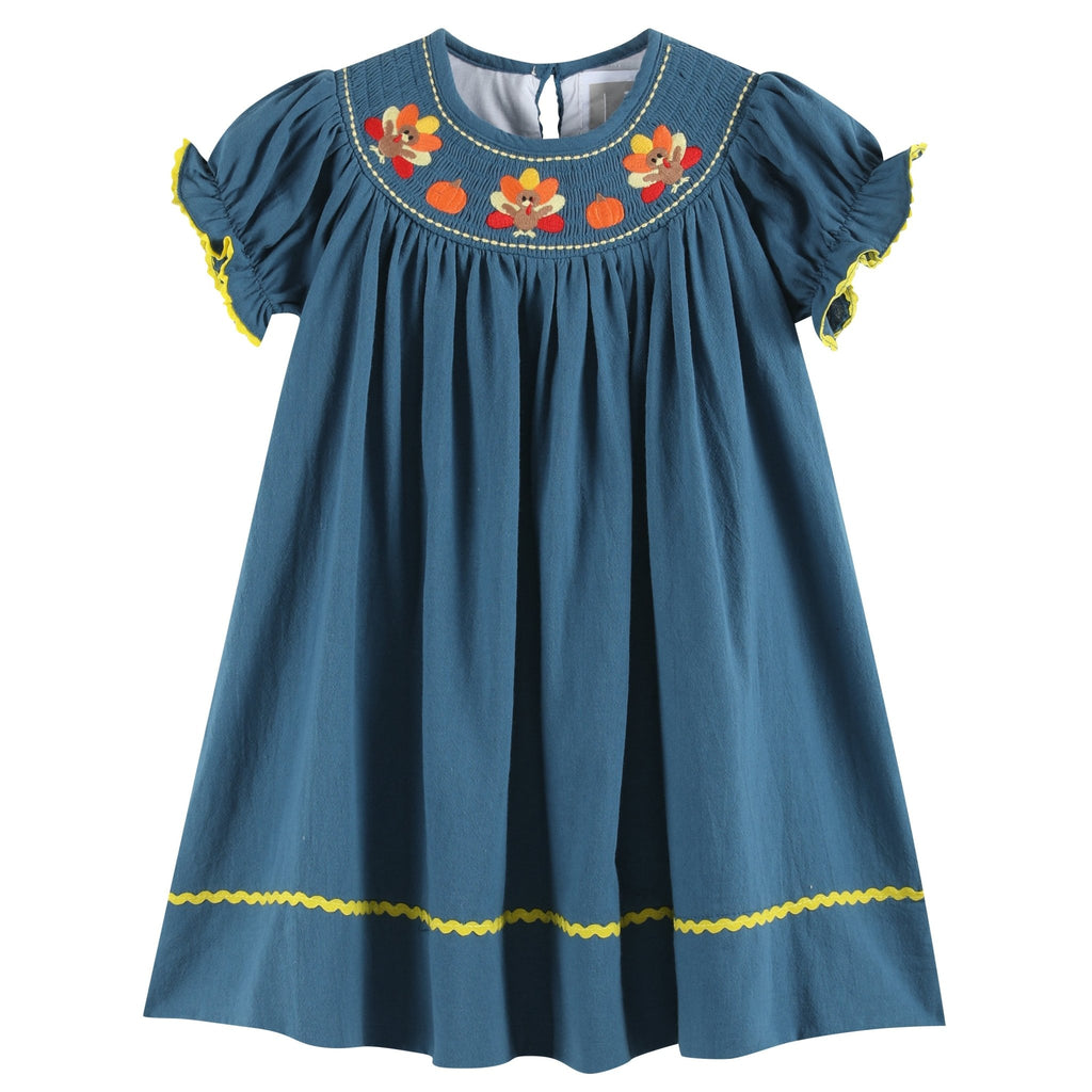 Cobalt Blue Turkey Bishop Dress - Lil Cactus