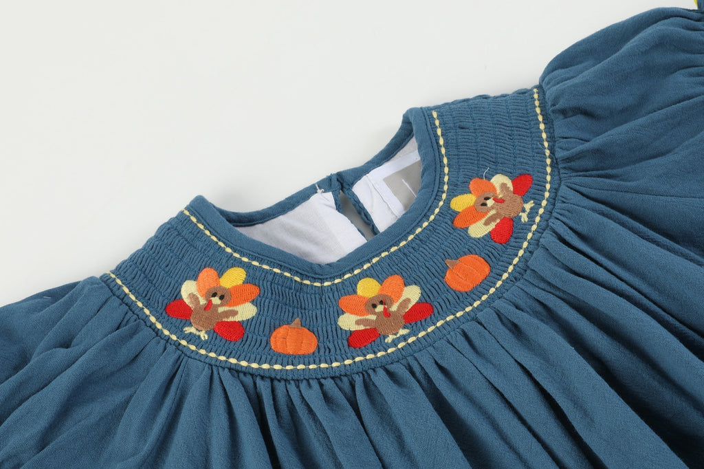 Cobalt Blue Turkey Bishop Dress - Lil Cactus