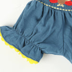 Cobalt Blue Turkey Smocked Bubble Romper - Lil Cactus