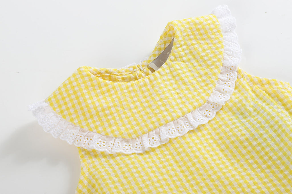 Collared Bubble Romper - Lil Cactus