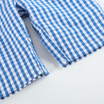 Dark Blue Gingham Emergency Vehicle Smocked Overalls - Lil Cactus