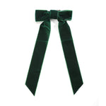 Dark Green Long Tails Hair Bow - Lil Cactus