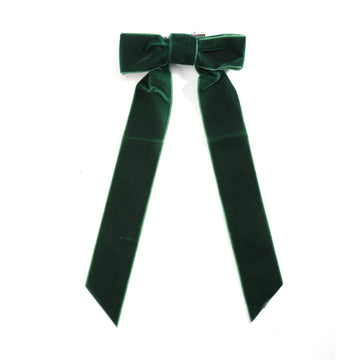Dark Green Long Tails Hair Bow - Lil Cactus
