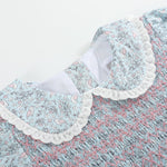 Floral Blue Dove Smocked Collared Dress - Lil Cactus
