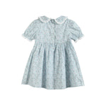 Floral Blue Dove Smocked Collared Dress - Lil Cactus