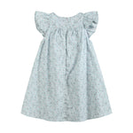Floral Blue Dove Smocked Flutter Dress - Lil Cactus