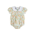 Floral Smocked Collared Bubble Romper - Lil Cactus