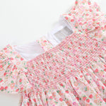 Floral Strawberry Smocked Flutter Dress - Lil Cactus