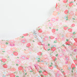 Floral Strawberry Smocked Flutter Dress - Lil Cactus