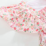 Floral Strawberry Smocked Flutter Dress - Lil Cactus